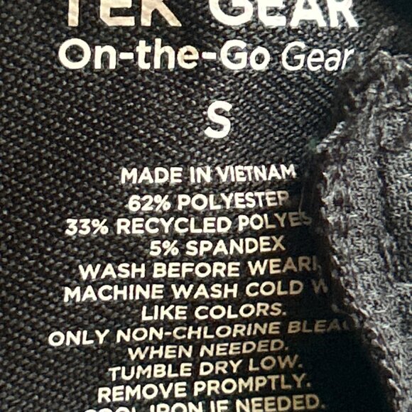 Tek Gear Womens Black Jogger Capri’s S With Drawstring Waist & Zip Back Pockets - Picture 3 of 6